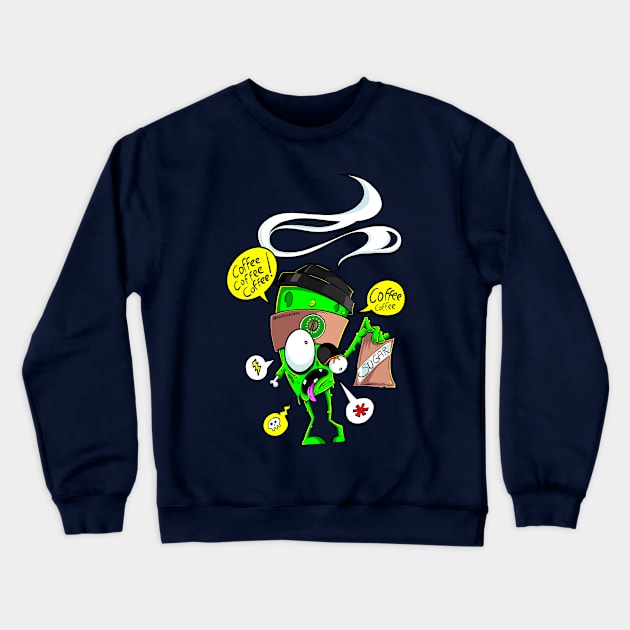 Coffee Zombie Crewneck Sweatshirt by santanafirpo